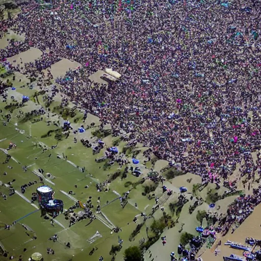 Image similar to bird eye view of coachella music festival