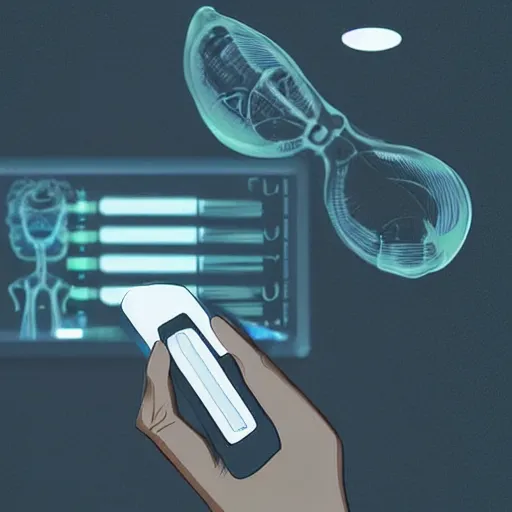 Prompt: doctor holding Ophthalmoscope in a hospital, digital art, art station, detailed , intricate, sci-fi,