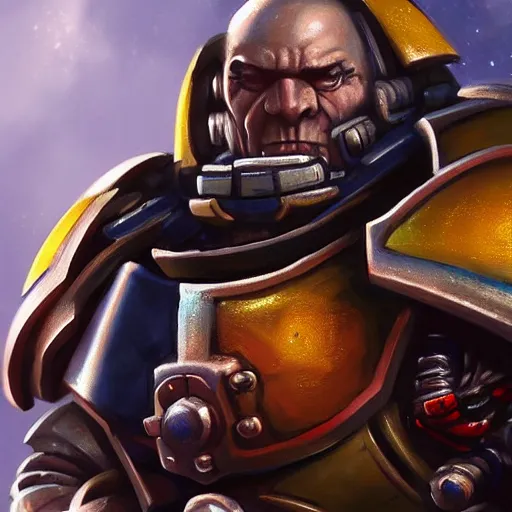 Image similar to Space Marine, closeup character art by Marc Lee, Vladimir Krisetskiy, digital art, trending on artstation