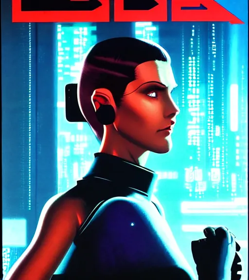 Image similar to cable plugged in, side of head, very very beautiful woman, cyberdeck computer terminal, netrunner, 1 9 7 9 omni magazine cover, style by vincent di fate, cyberpunk 2 0 7 7, very coherent, detailed, 4 k resolution, unreal engine, daz