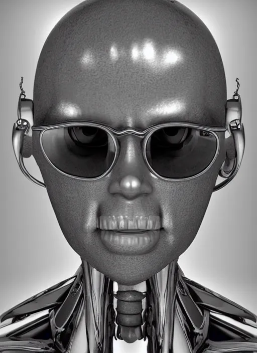 Prompt: portrait of a futuristic bone ceramic guapo humanoid robot Spanish with a handsome face wearing cholo shades and muscular body reclining, macho, piroca, dotado, guapo, matte surface, trending on cgsociety