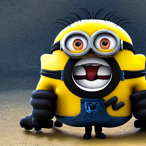 Image similar to minion driving a monster truck,