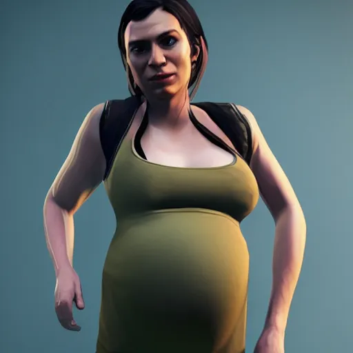 Image similar to a pregnant woman on the cover photo of the gta 5 game, artstation, unreal engine 5