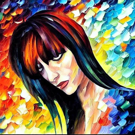 Image similar to “Death from Sandman, style of Leonid afremov”