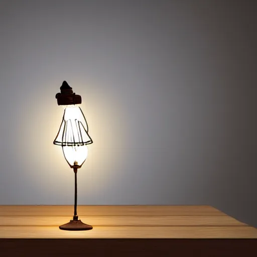 Prompt: the pixar lamp on trial for murdering the letter i