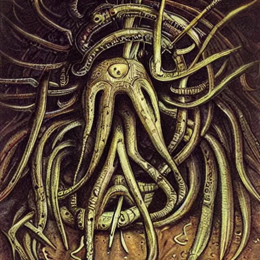 Prompt: a lovecraftian story by h.r Giger