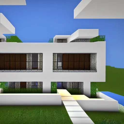 Image similar to modern clean Minecraft house