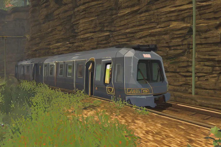 Image similar to wmata metro train in botw, breath of the wild screenshot