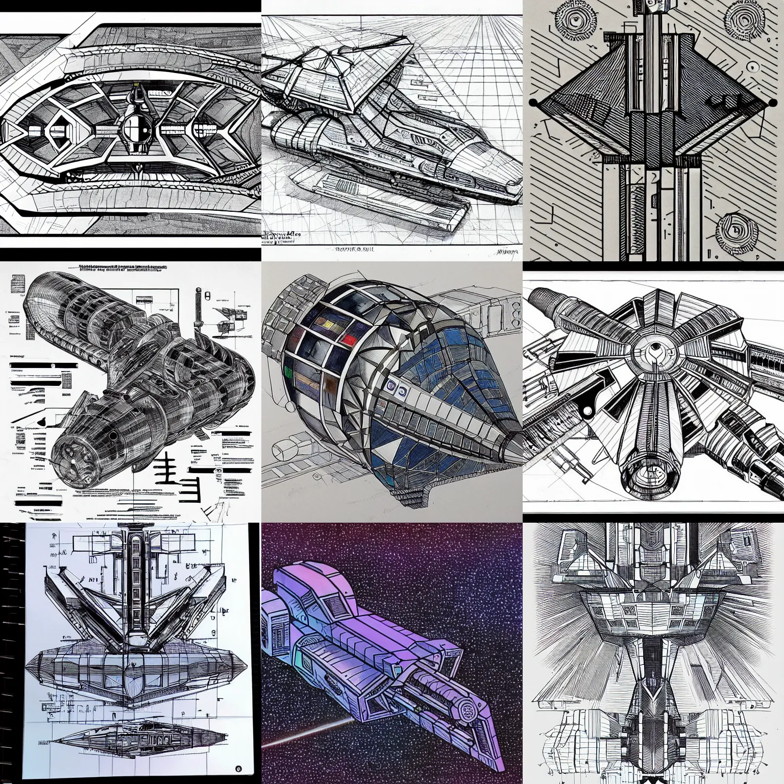 Collection Of Colorful And Monochrome Drawings Of Flying Spaceship,  Spacecraft Or Shuttle. Spaceflight, Space Travel Or Mission. Interstellar  Rocket Launch. Vector Illustration In Line Art Style. Royalty Free SVG,  Cliparts, Vectors, and