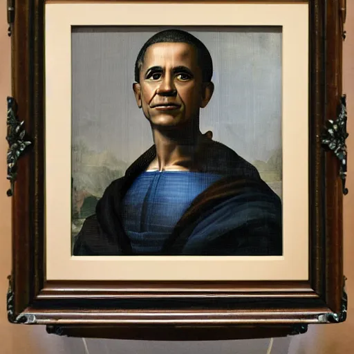 Image similar to portrait of barack obama. in the style of leonardo da vinci