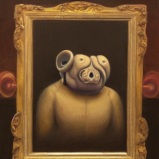 Prompt: post-victorian painting portrait of a tardigrade