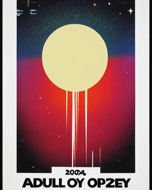 Image similar to A collage of 2001: A Space Odyssey film poster by Paul Rand. 1968