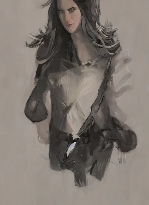 Image similar to detailed artwork by phil noto ; stylized painting of young jennifer connelly from the rocketeer ; brush texture ; asymmetric composition ; paint texture ; trending on artstation ; gallery painting by phil noto, comic style