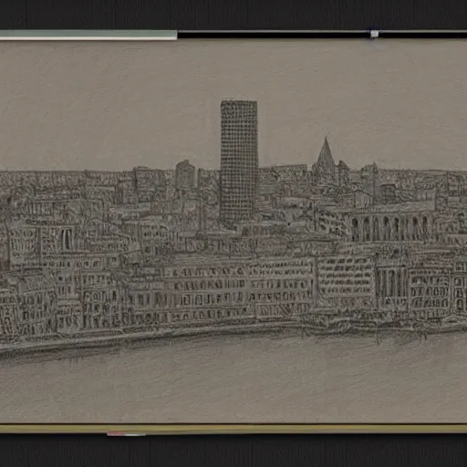 Prompt: city of boston, sketched by leonardo davinci, digital painting, 4 k