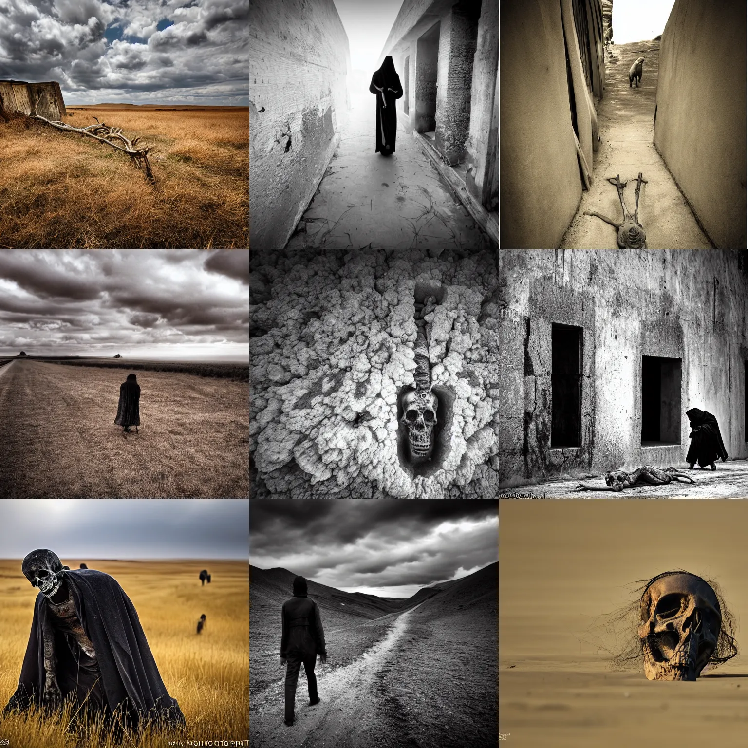 Prompt: death wandering around, national geography award winning professional photography canon