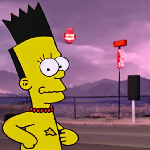 Prompt: still of 3d bart simpson in indonesian movies