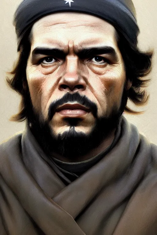 Prompt: ultra detailed close up face portrait of che guevara, extremely detailed digital painting, in the style of fenghua zhong and ruan jia and jeremy lipking and peter mohrbacher, mystical colors, rim light, beautiful lighting, 8 k, stunning scene, raytracing, octane, trending on artstation