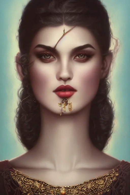 Prompt: portrait of india tibisay by tom bagshaw