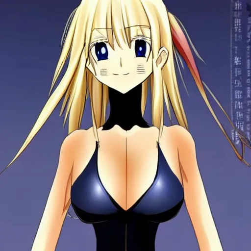 Image similar to dorodere anime girl with blonde hair