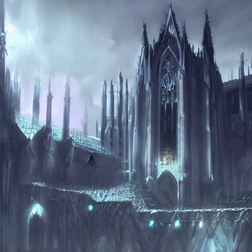 Prompt: cathidral of the deep concept art, darksouls concept art