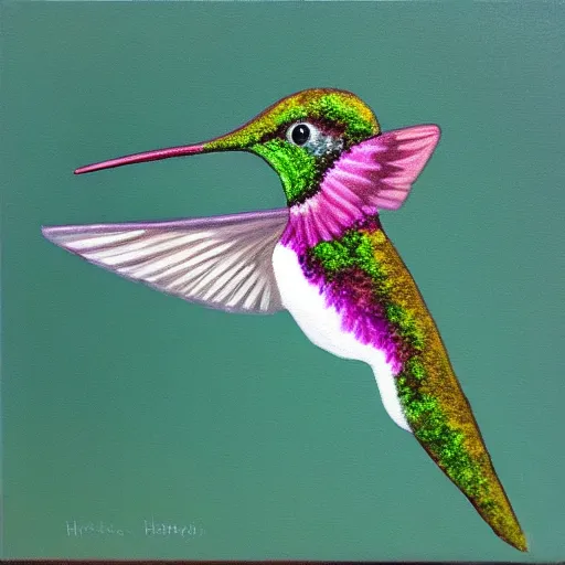 Image similar to painting of a hummingbird, beautiful