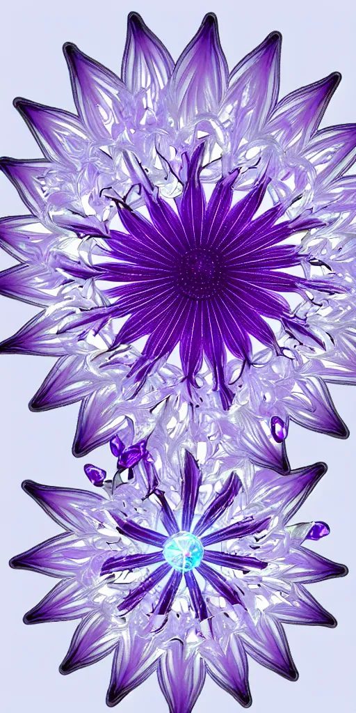 Prompt: crystal emanation flower, hyper-realistic, ultradetailed