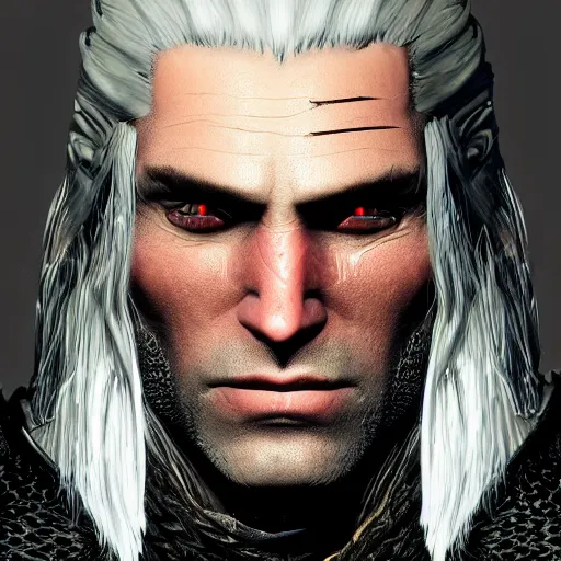 Prompt: geralt the witcher 3 with demon horns, photorealistic, realistic