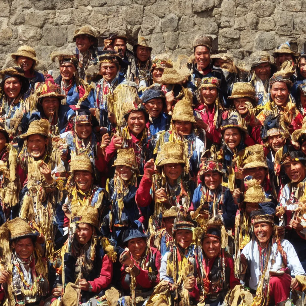 Image similar to happy inca people with all their gold