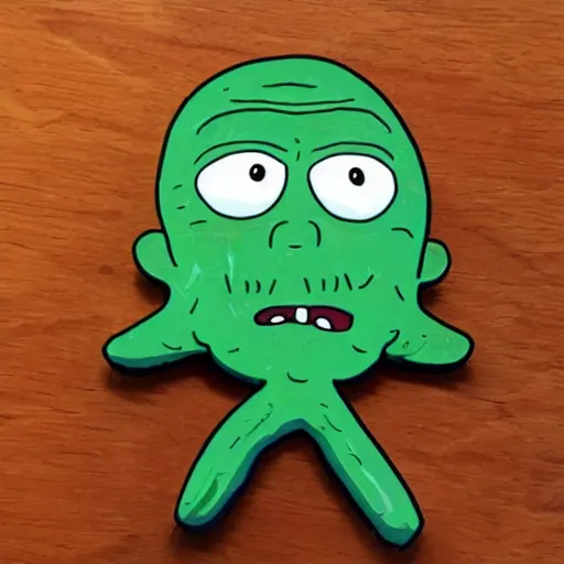 Prompt: pickle rick from rick and morty as pickle