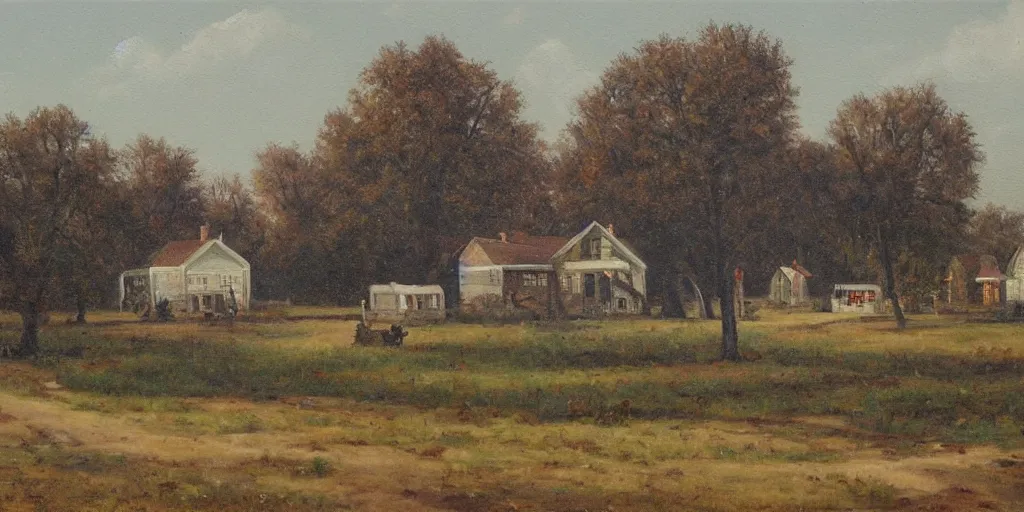 Image similar to oil painting of bishop hill colony illinois by olaf krans