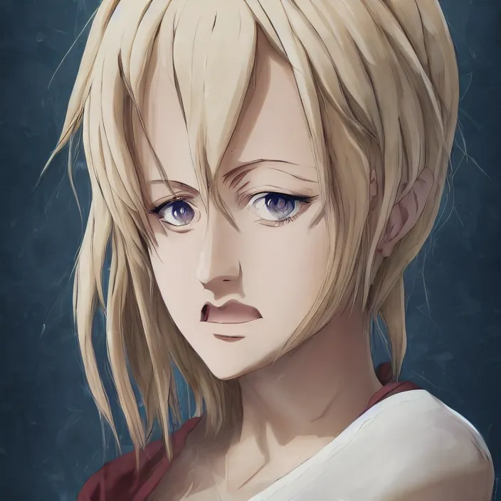 Prompt: annie leonhart anime, au naturel, hyper detailed, digital art, trending in artstation, cinematic lighting, studio quality, fish eye