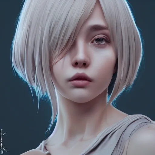 Image similar to complicated dynamic composition,realistic style at CGSociety by WLOP,ilya kuvshinov,krenz cushart,Greg Rutkowski,trending on artstation. Zbrush sculpt colored,Octane render in Maya and Houdini VFX,realistic close-up face of Robin Williamsl, expressing joy, dress,,silky hair, deep eyes.Amazing textured brush strokes.Cinematic dramatic atmosphere,sharp focus, soft volumetric studio lighting.