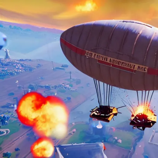 Image similar to hindenburg disaster in fortnite