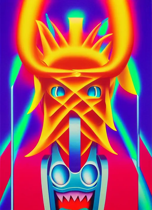 Image similar to yugioh monster by shusei nagaoka, kaws, david rudnick, airbrush on canvas, pastell colours, cell shaded, 8 k