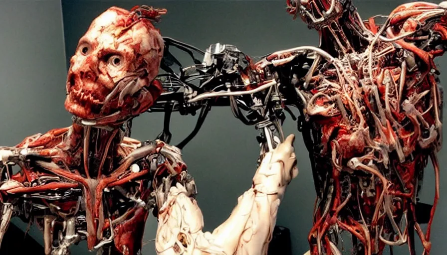 Image similar to big budget horror movie a ((((body worlds)))) cyborg