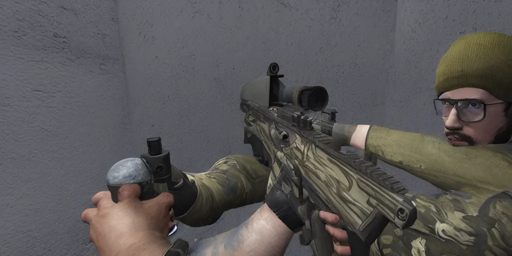 Image similar to sam hyde in cs : go, high detail, high quality, intricate detailing