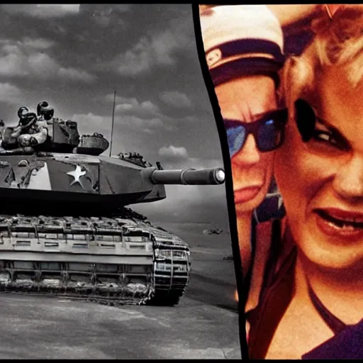 Prompt: tank man vs tank girl