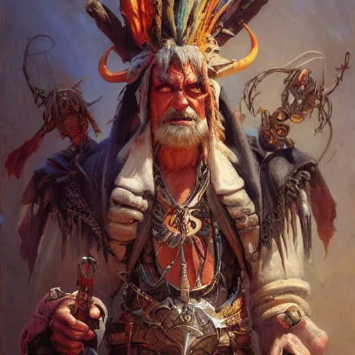 Prompt: diablo iii witch doctor, character art, detailed, by gaston bussiere, j. c. leyendecker, craig mullins