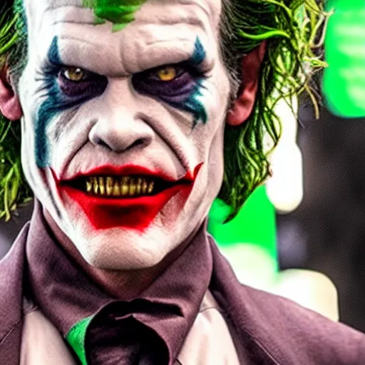 Image similar to film still of Kevin Bacon as joker in the new Joker movie
