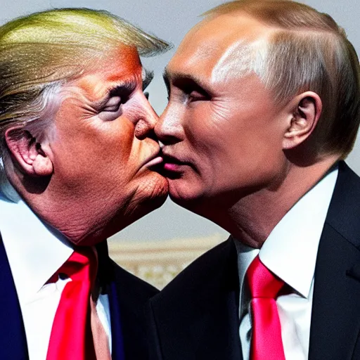 Image similar to putin kissing donald trump