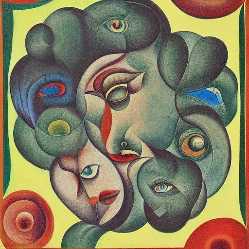 Image similar to floral face portrait by leonetto cappiello and wojciech siudmak and ernst fuchs, anni albers, oil on canvas