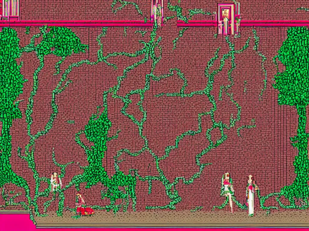 Image similar to Suspiria as a Sega Mega Drive Genesis sidescroller game