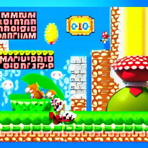 Image similar to supermario in sonic's greenhill zone doing a looping