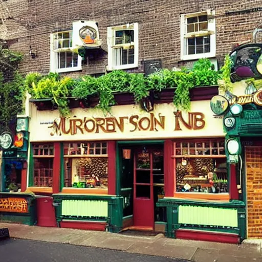 Prompt: Mushroom themed pub