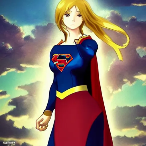 Prompt: “ supergirl, still from a 2 0 1 0 s anime, william - adolphe bouguereau ”