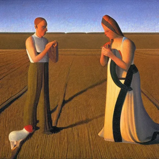 Image similar to by grant wood