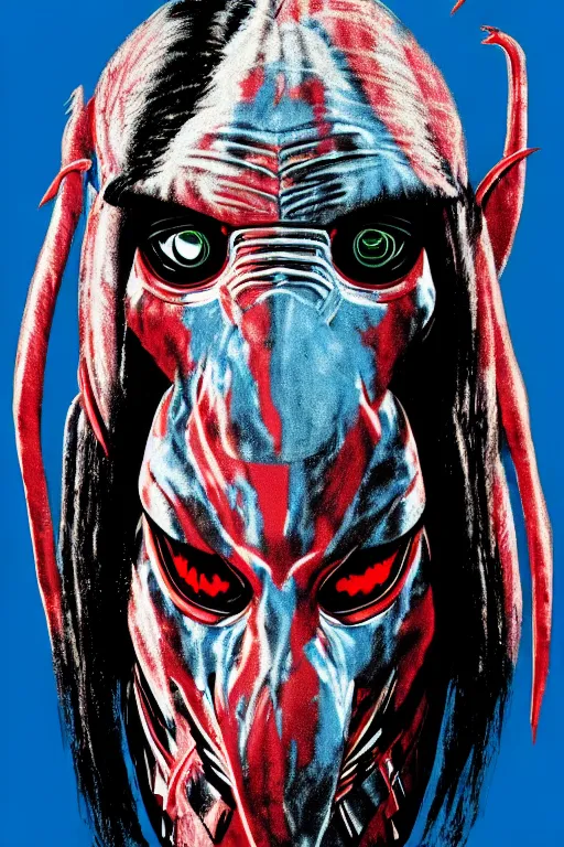 Prompt: predator yautja by andy warhol