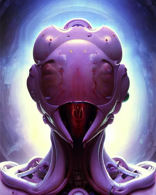 Image similar to Full shot of a venus squid monster astronaut defined facial features, intricate abstract. cyberpunk, symmetrical facial features. By Richard Corben By Ruan Jia and Artgerm and Range Murata and WLOP and Ross Tran and William-Adolphe Bouguereau and Beeple. Key Art. Fantasy Illustration. award winning, Artstation, intricate details, realistic, Hyperdetailed, clean ink detailed line drawing, 8k resolution.