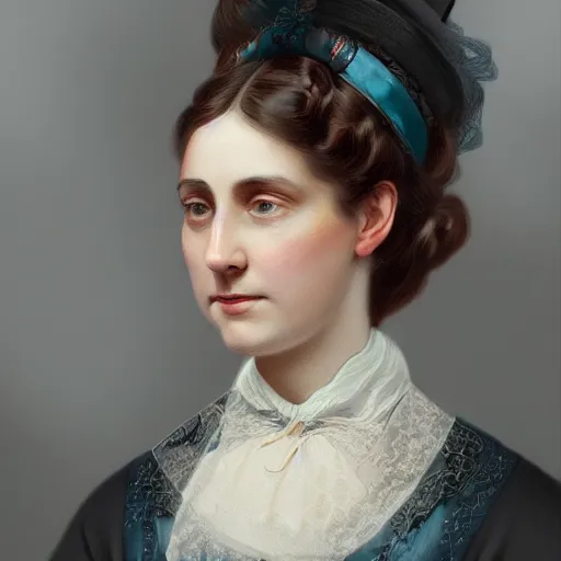 Prompt: portrait of a victorian era woman using a VR, digital Painting, artstation, ultradetailed