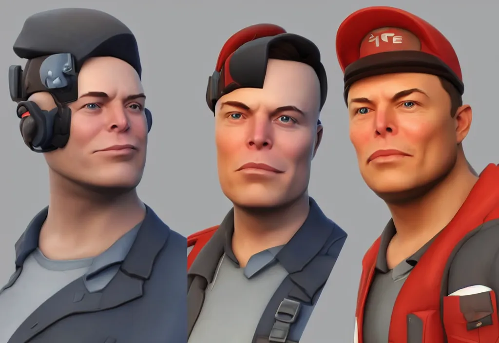 Prompt: elon musk in team fortress 2, elon musk in the video game team fortress, gameplay screenshot, close up, 3 d rendering. unreal engine. amazing likeness. very detailed.